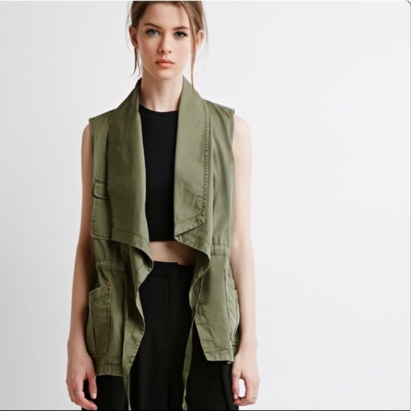 Max Jeans Fatigue Green Utility Vest 